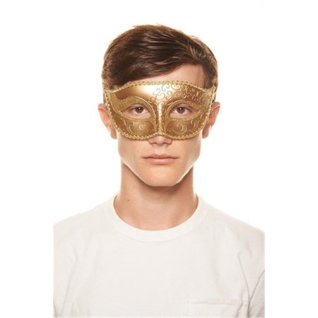 PERFECTPRETEND Gold Plastic Masquerade Mask with Glitter PE655811